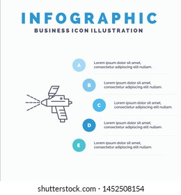 Spray, Paint, Gun, Construction Line icon with 5 steps presentation infographics Background