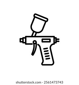 spray paint gun icon vector, line style icon
