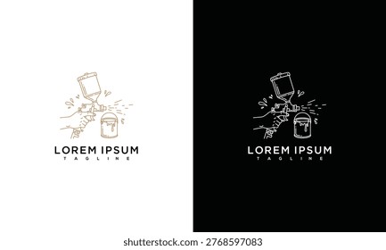 Spray Paint Gun Logo - DIY and Automotive Refinishing Concept