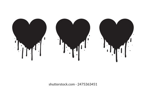 Spray Paint Heart isolated on White Background.