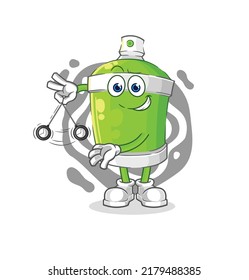 the spray paint hypnotizing cartoon. cartoon mascot vector