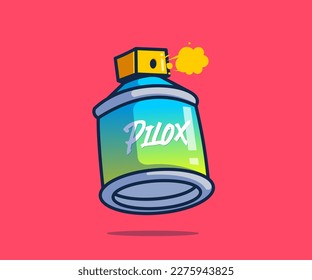 Icono de pintura con spray Ilustración vectorial. Logo de la mascota del juego. Estilo de caricatura plano adecuado para la página de aterrizaje web, pancarta, volante, adhesivo, tarjeta, fondo