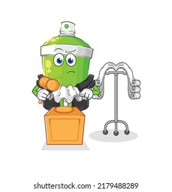 the spray paint judge holds gavel. character vector