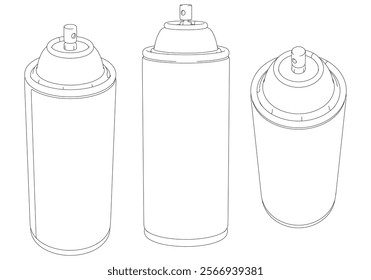 Spray Paint Line Art Vector Illustration on White Background. Clean and Detailed Design for Art, DIY Projects, and Home Decor