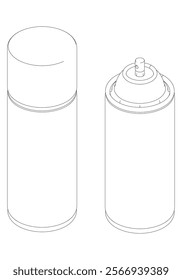 Spray Paint Line Art Vector Illustration on White Background. Clean and Detailed Design for Art, DIY Projects, and Home Decor