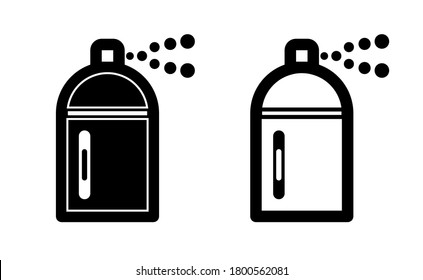 Spray paint linear icon vector, black and white version