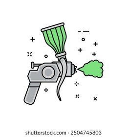 Icono de color de relleno de la máquina de pintura en aerosol, Ilustración vectorial
