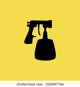 Spray Paint Machine icon isolated on Yellow Background. Construction Concept. - Vector 