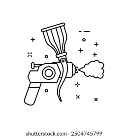 Umrisssymbol der Spritzlackiermaschine, Vektorgrafik