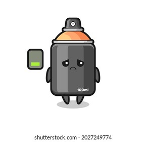 spray paint mascot character doing a tired gesture , cute style design for t shirt, sticker, logo element