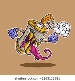 Spray Paint Monster Cartoon For T-Shirt And Sticker Designs