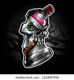 personaje monstruo de la pintura de pulverización