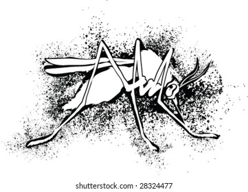 Spray Paint Moskito Kunstwerk Vektor