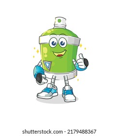 el personaje del robot de pintura con aerosol. vector de mascota de dibujos animados