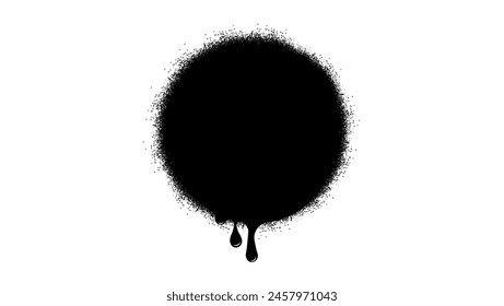 Spray Paint round Drip, black isolate silhouette