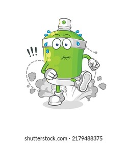 the spray paint running illustration. character vector
