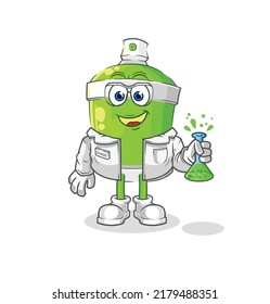 the spray paint scientist character. cartoon mascot vector