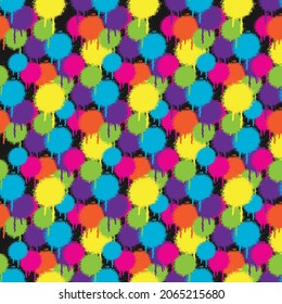 Spray Paint Seamless Pattern Design. Vector Illustration.