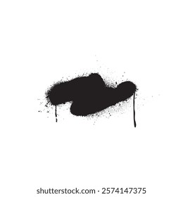 Spray paint shape vector icon. Abstract graffiti spraying textured stain with dripping effect. Black ink spot grunge silhouette. Graffiti drip and sprayed paint smear. Street art stroke print isolated