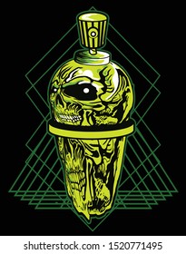 spray paint skull with sacred geometry