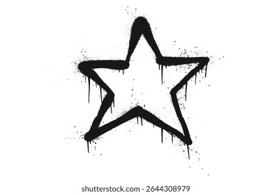 Ilustração de arte de grafite da estrela da pintura de spray