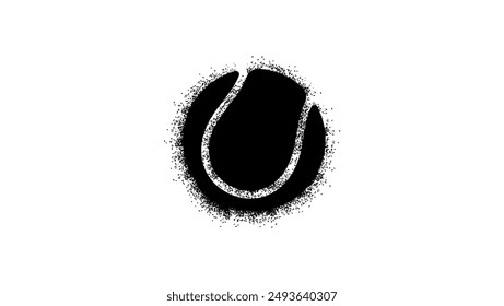 Spray Paint tennis ball , black isolated silhouette