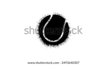 Spray Paint tennis ball , black isolated silhouette