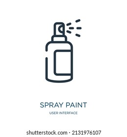 pinta con aerosol un icono de línea delgada. pintar, pinchar iconos lineales a partir del concepto de interfaz de usuario signo de contorno aislado. Elemento de símbolo de ilustración vectorial para diseño web y aplicaciones.