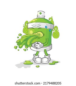 la pintura en aerosol lanza caricatura. vector de mascota de dibujos animados