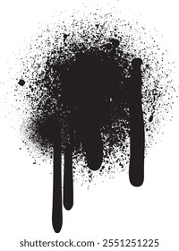 Spray Paint Vector. Lines and Drips Black ink splatters, Ink blots set, brush, Street style. Black graffiti spray set paint pattern. Spray paint abstract lines drips texture.