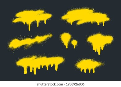 Spray paint vector set. Paint splatter texture isolated
