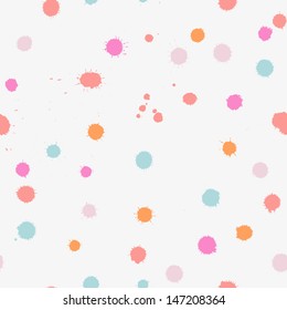 Spray paint watercolor seamless pattern. Abstract grunge vector seamless pattern. Multicolor splashes texture