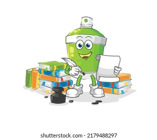 the spray paint writer vector. cartoon character