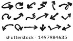 Spray painted arrows. Graffiti pointing arrow, dirty grunge paint. Sprayed painted cursor signs, graffity arrows art. Isolated vector illustration symbols set