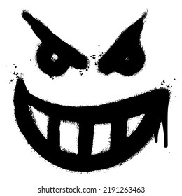 Spray Painted Graffiti Angry Face Emoticon Stock Vector (Royalty Free ...