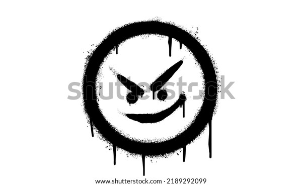 Spray Painted Graffiti Angry Face Emoticon Stock Vector (Royalty Free ...