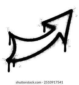 Spray Painted Graffiti arrow icon Sprayed isolated with a white background.