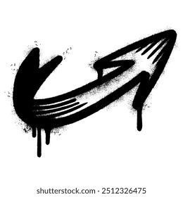 Spray Painted Graffiti arrow icon Sprayed isolated with a white background.