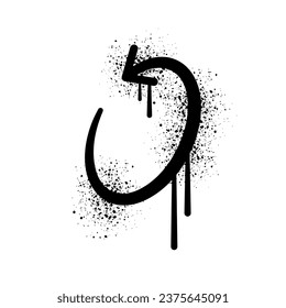 Spray painted graffiti arrow isolated on white background. Black and White street art style element. Urban style vector illustration