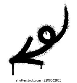 Spray Painted Graffiti arrow Sprayed isolated with a white background. graffiti arrow with over spray in black over white. Vector illustration.