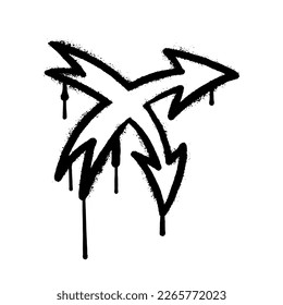 Spray Painted Graffiti Arrows Sprayed isolated on white background.