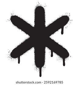 Spray Painted Graffiti asterisk icon isolated on white background. vector illustration.