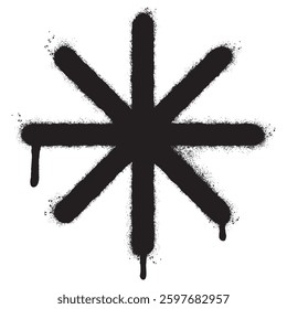 Spray Painted Graffiti asterisk icon isolated on white background. vector illustration.