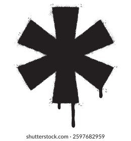 Spray Painted Graffiti asterisk icon isolated on white background. vector illustration.