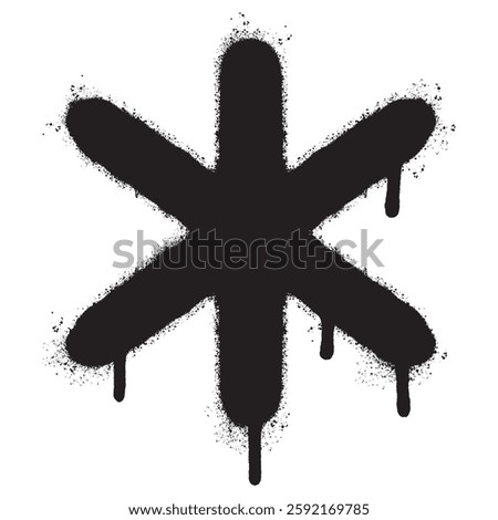 Spray Painted Graffiti asterisk icon isolated on white background. vector illustration.