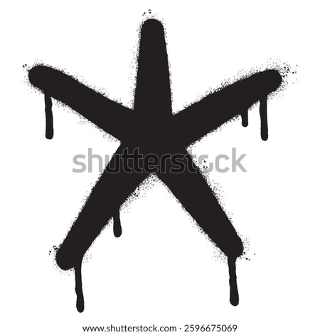 Spray Painted Graffiti asterisk icon isolated on white background. vector illustration.