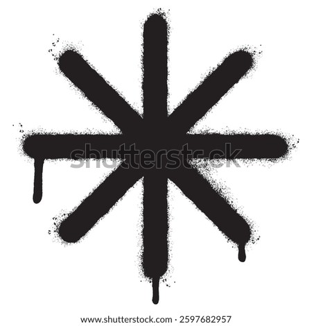 Spray Painted Graffiti asterisk icon isolated on white background. vector illustration.
