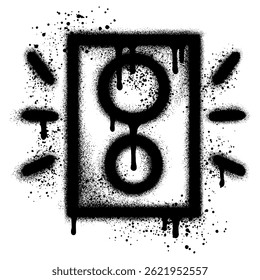 Spray Painted Graffiti Audio sound speaker icon Sprayed isolated with a white background.