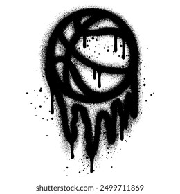 Spray Painted Graffiti basketball icon  Sprayed isolated with a white background.