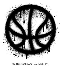 Spray Painted Graffiti basketball icon  Sprayed isolated with a white background.